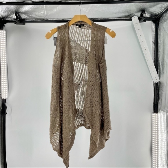 EILEEN FISHER Delicate Baby Alpaca Draped Vest in Brown - Picture 2 of 9